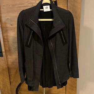 CAbi Dark Gray Women's Blazer with Zipper Accents